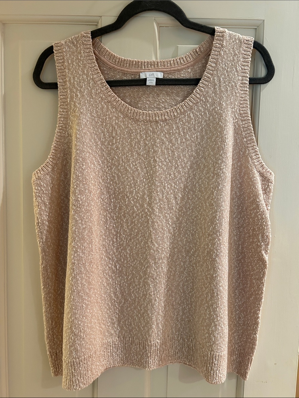 J. Jill Textured Knit Tank Top in Blush Pink Large Petite